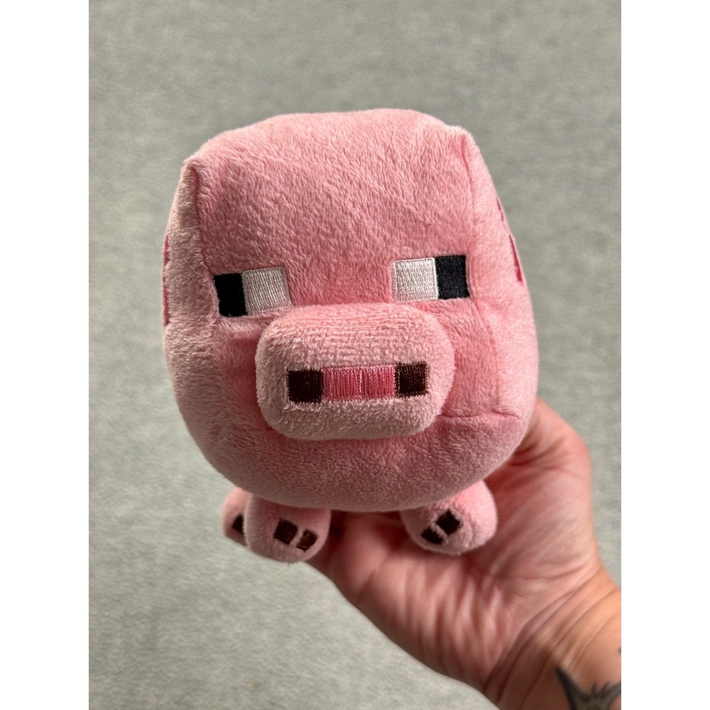 Minecraft‎ Pig Plush Mojang Jazwares 2014 Pink Stuffy Toy 5 Inch Collectible